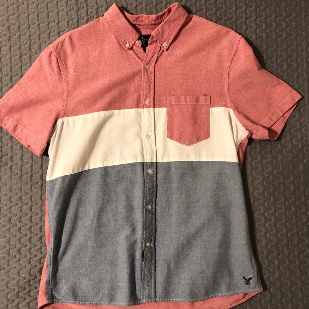Short Sleeve Button-Up Shirt American Eagle - Picture 1 of 3